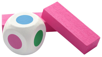 Game of colorful wooden blocks