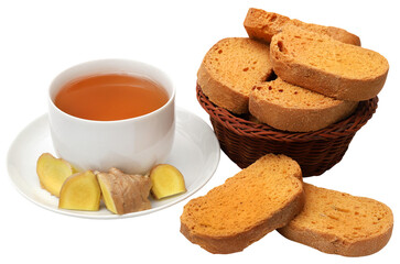 Herbal tea toast as breakfast