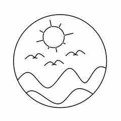 wave of water in sun with birds