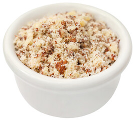 Crushed with peeled almond
