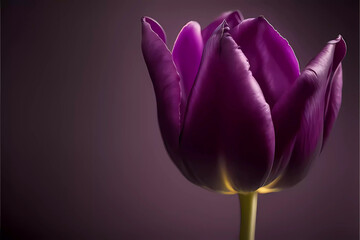 Generative AI lilac tulip bouquet with lilac background