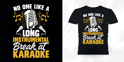 Karaoke Lover Funny Musician Music Bass Retro Vintage Musician T-shirt Design