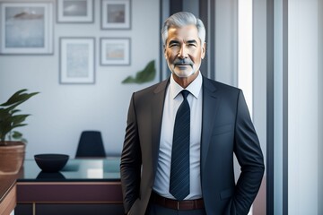 Successful senior businessman looking at camera with confidence, Generative AI