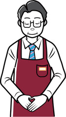 お辞儀する店員さん