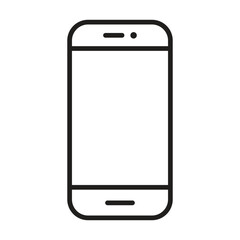 smartphone line icon black, mobile phone icon outline vector, touch screen phone line, Trendy Smartphone Icon vector eps 10