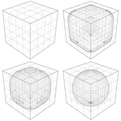 Box From The Simple To The Complicated Sphere Shape Vector 17. Illustration Isolated On White Background. A Vector Illustration Of Geometric Shape.