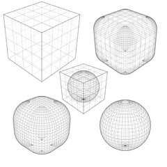 Box From The Simple To The Complicated Sphere Shape Vector 17. Illustration Isolated On White Background. A Vector Illustration Of Geometric Shape.