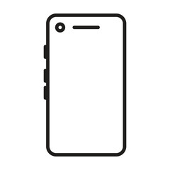 smartphone line icon black, mobile phone icon outline vector, touch screen phone line, Trendy Smartphone Icon vector eps 10