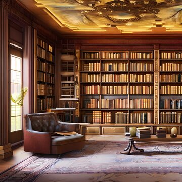 13. A home library with floor-to-ceiling bookshelves and a cozy reading nook.2, Generative AI