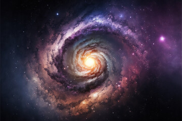 Spiral Galaxy. Space with stars generative AI background