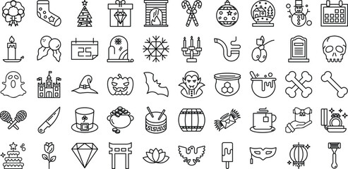 Naklejka premium Holidays icons set