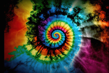 Abstract Swirl Design Tie Dye. Generative illustration