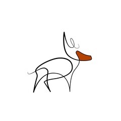 One Line Art - Animals - Deer