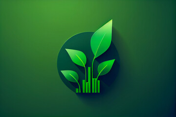 Concept illustration of stock market rising trend with sustainable growth - 575464528