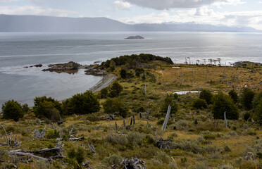 Fototapeta na wymiar Landscape at the beautiful end of the world - Ushuaia, Tierra del Fuego, South America