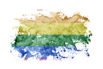Gay, Pride flag background painted on white paper with watercolor.