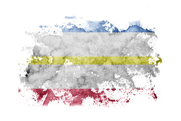 Germany Mecklenburg, Western Pomerania flag background painted on white paper with watercolor.