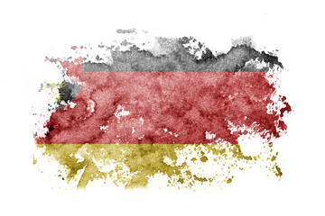 Germany Rhineland Palatinate flag background painted on white paper with watercolor.