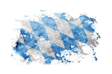Germany, Bavaria, 24 Rauten flag background painted on white paper with watercolor.