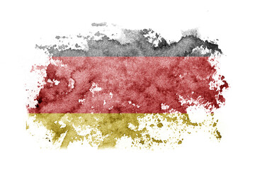 Germany, German, Deutschland flag background painted on white paper with watercolor.