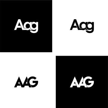aag lettering initial monogram logo design set