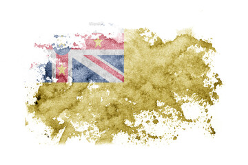New Zealand, Niue flag background painted on white paper with watercolor.
