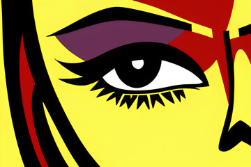 woman face with eyes- pop art