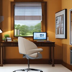 6. A home office with a desk, chair, and computer for work or study.3, Generative AI