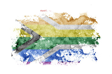 South Africa, African, gay  flag background painted on white paper with watercolor.