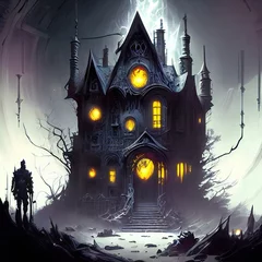 Foto op Plexiglas Spooky Horror House - Generative A.I. Art © William