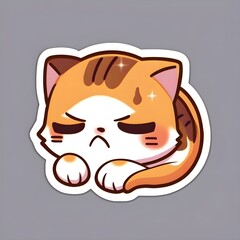 cute sad cat sticker