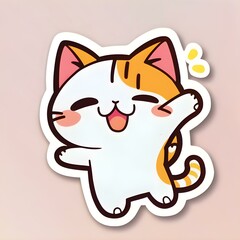 cute Excited cat sticker