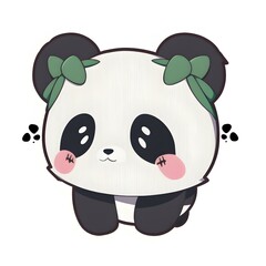 an illustration of a cute panda head 