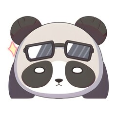 an illustration of a cute panda head 