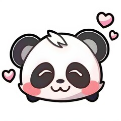 an illustration of a cute panda head 
