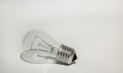 Lighting in the house. Tungsten lamp on a white background.