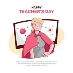 Hand drawn teachers' day illustration