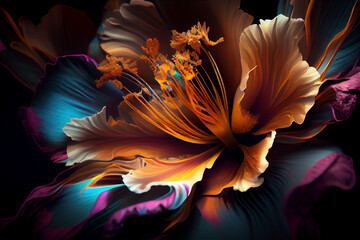 Flower blossom illustration. Spring concept. Generative AI