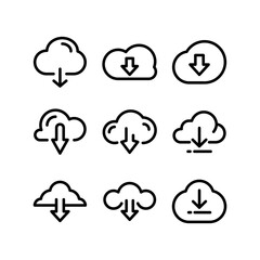 Obraz premium download icon or logo isolated sign symbol vector illustration - high quality black style vector icons