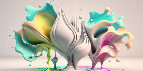 The Harmony of Curves: A Gentle Abstract 3D World in Pastel Hues