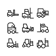 forklift icon or logo isolated sign symbol vector illustration - high quality black style vector icons