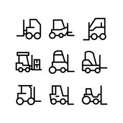 forklift icon or logo isolated sign symbol vector illustration - high quality black style vector icons