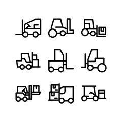 forklift icon or logo isolated sign symbol vector illustration - high quality black style vector icons