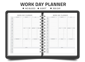 Workday planner logbook template kdp interior