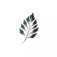 Obraz premium Minimalistic Green Leaf Icon logo, Generative AI