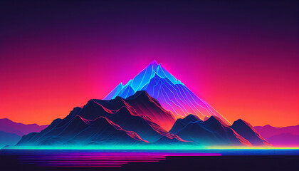 Fototapeta premium sunset in mountains