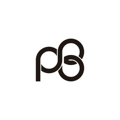 letter pb linked loop geometric logo vector