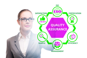 Businesswoman in quality assurance concept