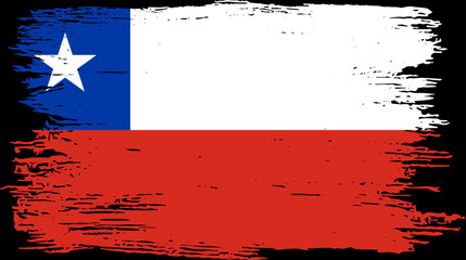 Chile flag with brush paint textured isolated  on png or transparent background