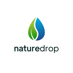 Nature Drop Leaf Logo Vector